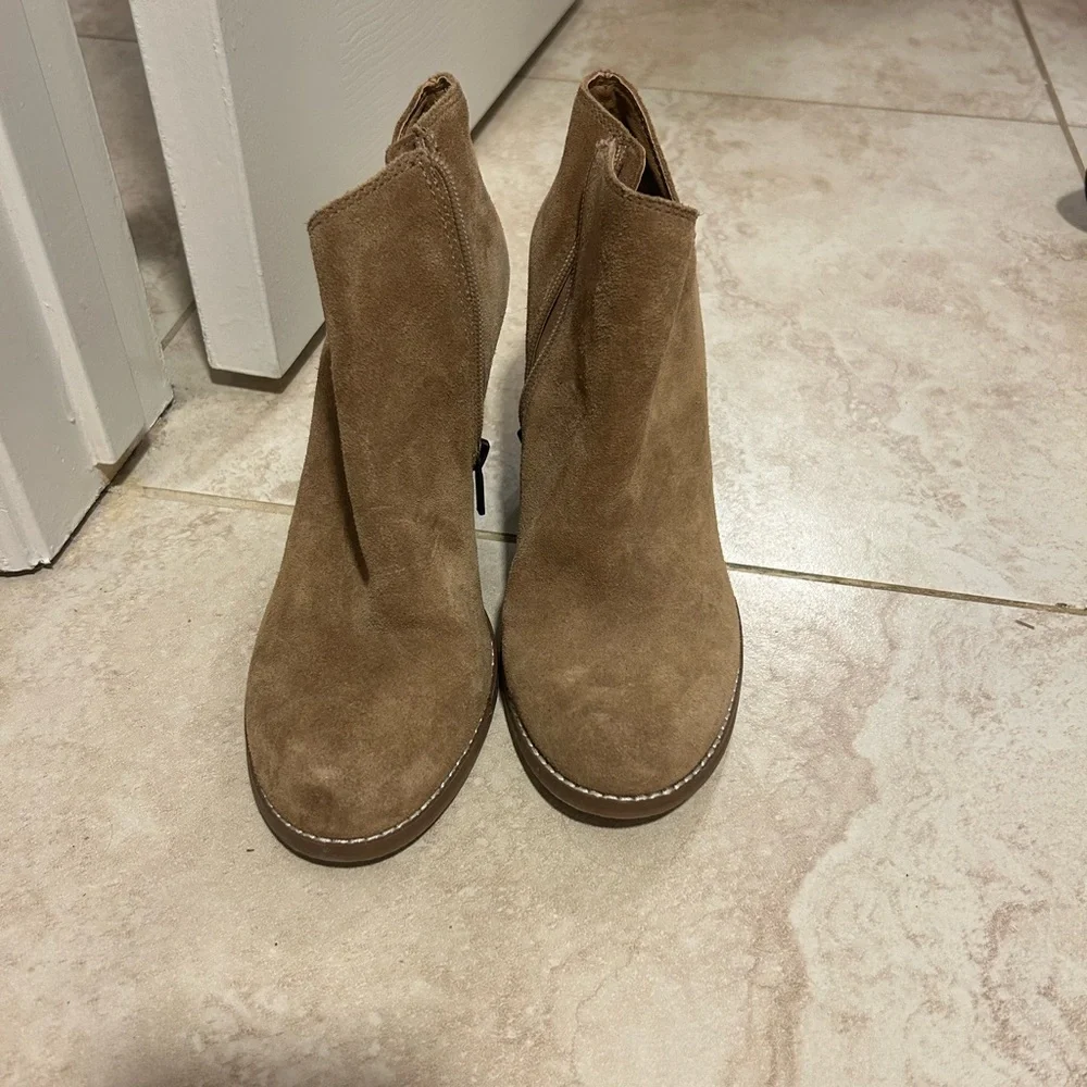 Lucky Brand Brown Suede Wedge Booties - Picture 4 of 4